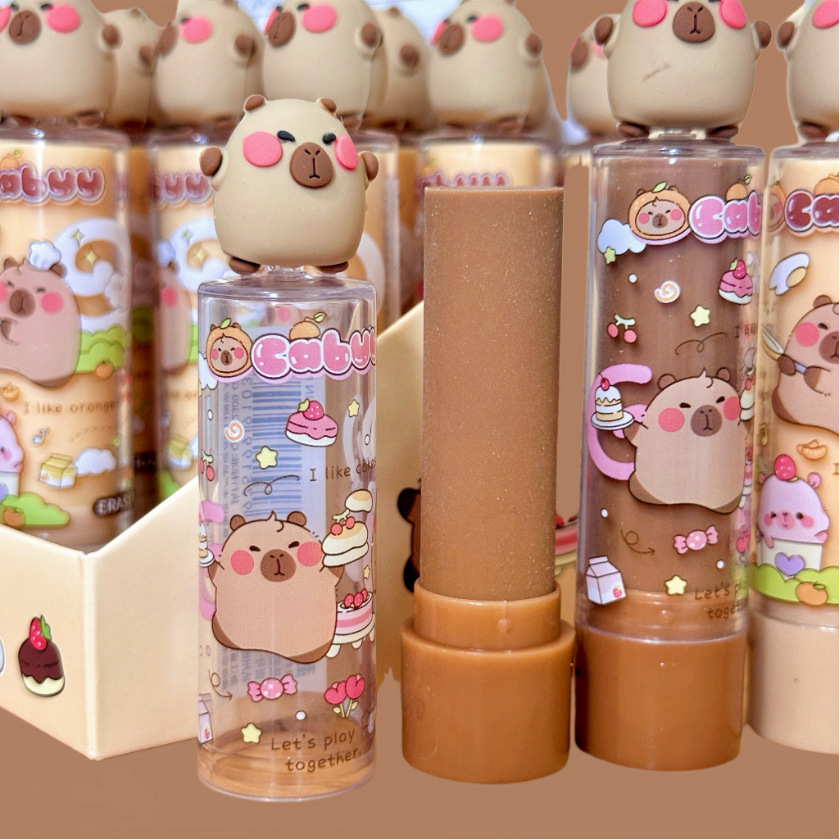 Nuevo producto Cappuccino cub lápiz labial borracha sin caspas ultra limpio de alto valor facial adorable papelería de goma especial para estudiantes de primaria