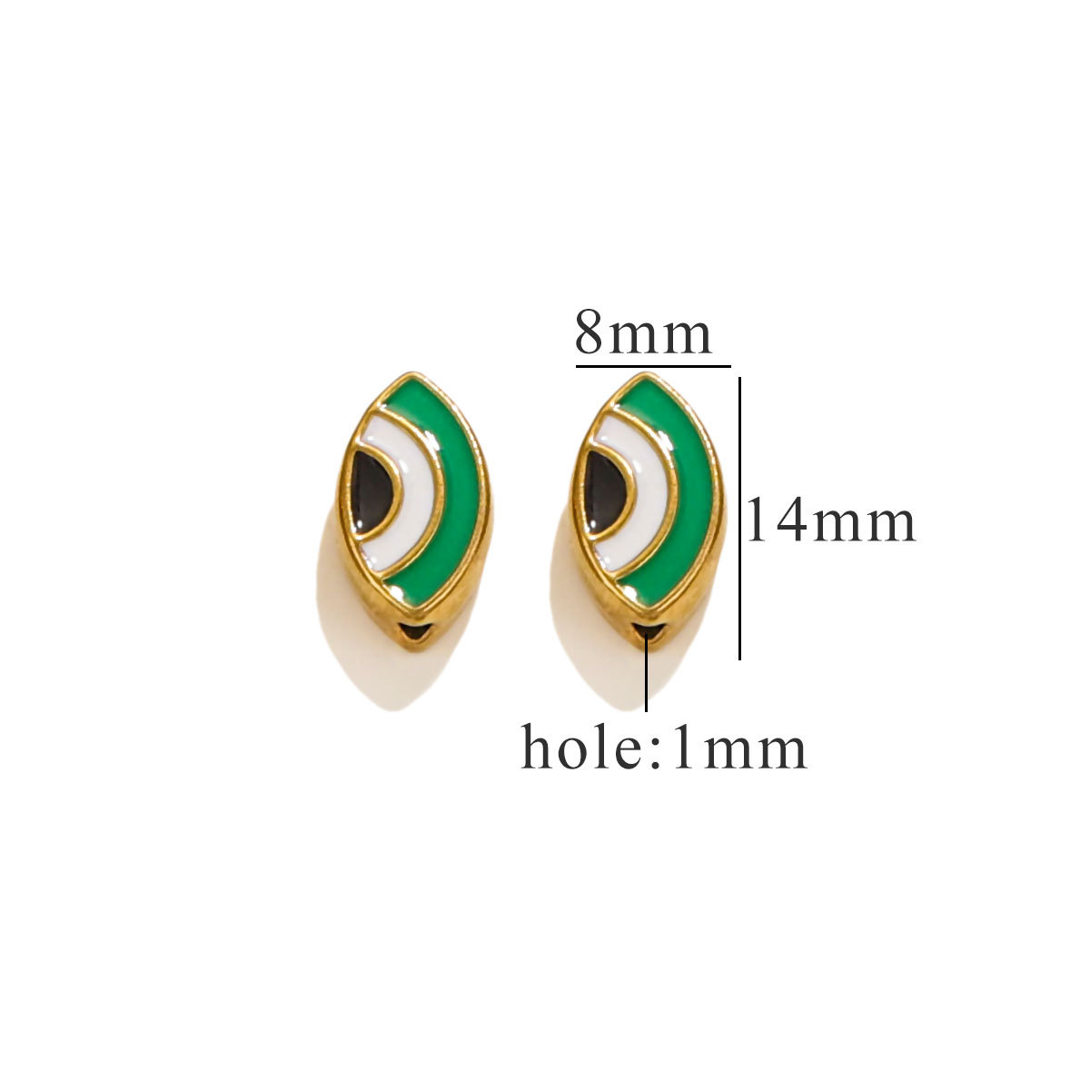 Cuentas cuadradas de acero inoxidable europeas y americanas, cuentas de ojos de doble cara con goteo de esmalte, cuentas divisorias, cuentas sueltas, accesorios de joyería de bricolaje al por mayor