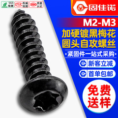 焼入れ硬質黒色丸頭内梅花頭タッピングねじ盤頭梅花溝タッピングねじM2/M2.6/M3