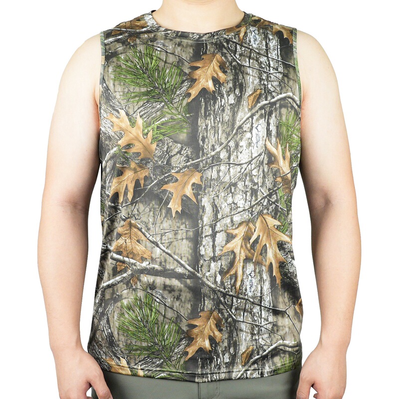 Camouflage Vest, Bionic Big Tree Design, Outdoor Hunting, Men's Quick-Drying Ice Silk Sports Sleeveless Casual Breathable Sun Protection T10