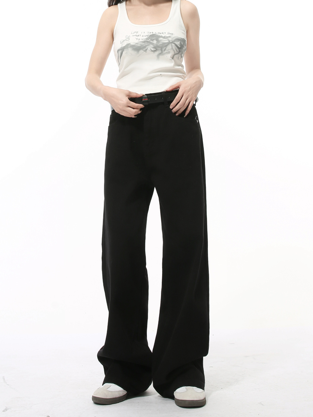 MTLCLOTHES Hombres| Nuevos productos de otoño coreanos de color sólido básico delgado y suelto jeans casuales