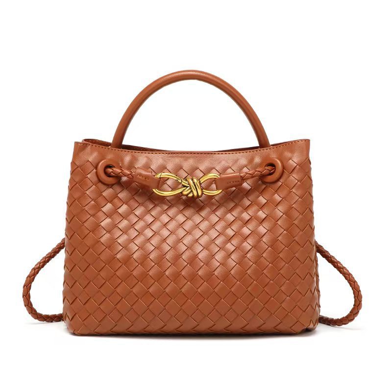 Cross-Border Bv Woven Tote Bag, Large-Capacity Commuter Bag, High-End B Brand Handbag, Figure-Eight-Shaped Shoulder Crossbody Bag for Women