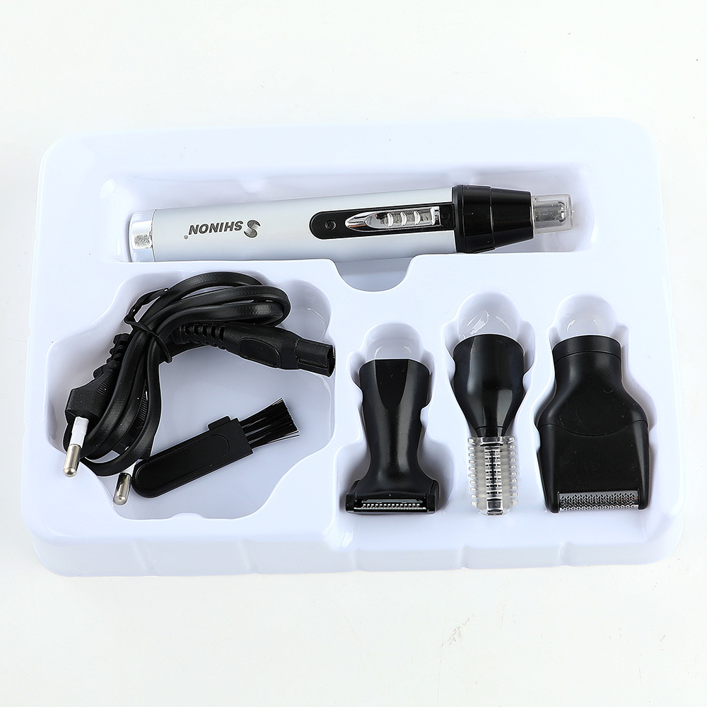 跨境新款多功能电动鼻毛修剪器迷你剃须刀鼻毛器4合1鬓角修眉套装