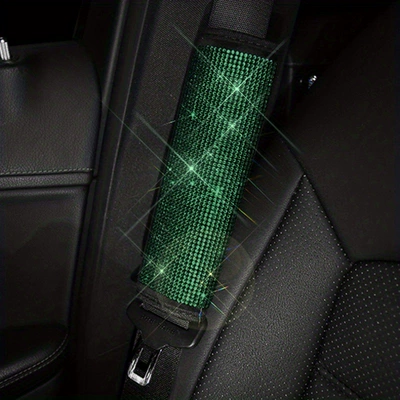 Safety Belt Protector for | Seat belt shoulder pad - green-diamond-1-pack