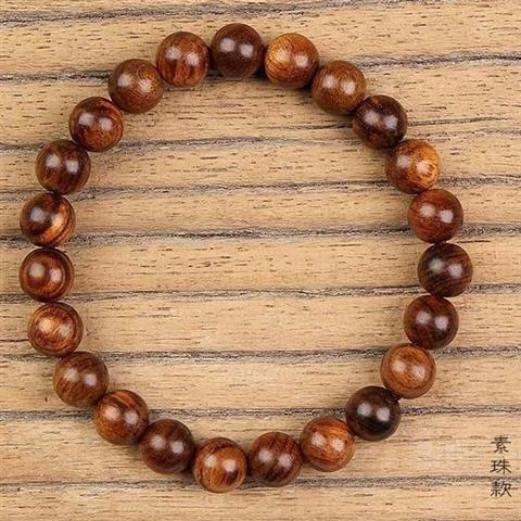 8mm 23개 플라워 로즈우드 여성용 싱글 팔찌