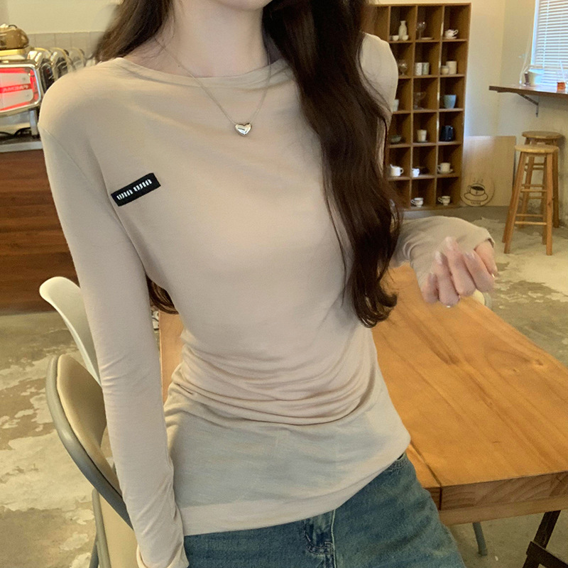 Discount Lyocell Tencel Skin-friendly Thin Sunscreen Base Blouse T-shirt Women's Early Autumn Brand New Top