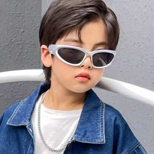 儿童太阳镜男童个性时尚骑行Y2K未来感街拍太阳眼镜防紫外线墨镜