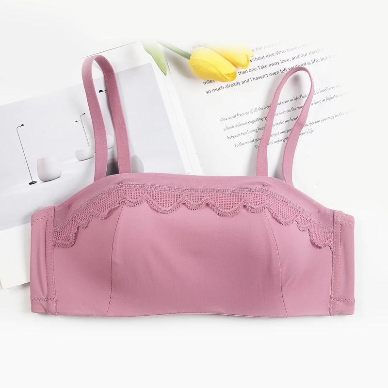 Fábrica de Shantou punto de encaje ajustable tipo de sostén de pecho de mujer ropa interior anti-caída sostén de damas
