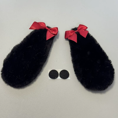 Motosiklet dəbilqələri Cute Helmet Decoration Motorcycle Motorcycle - ears-red-bow-black
