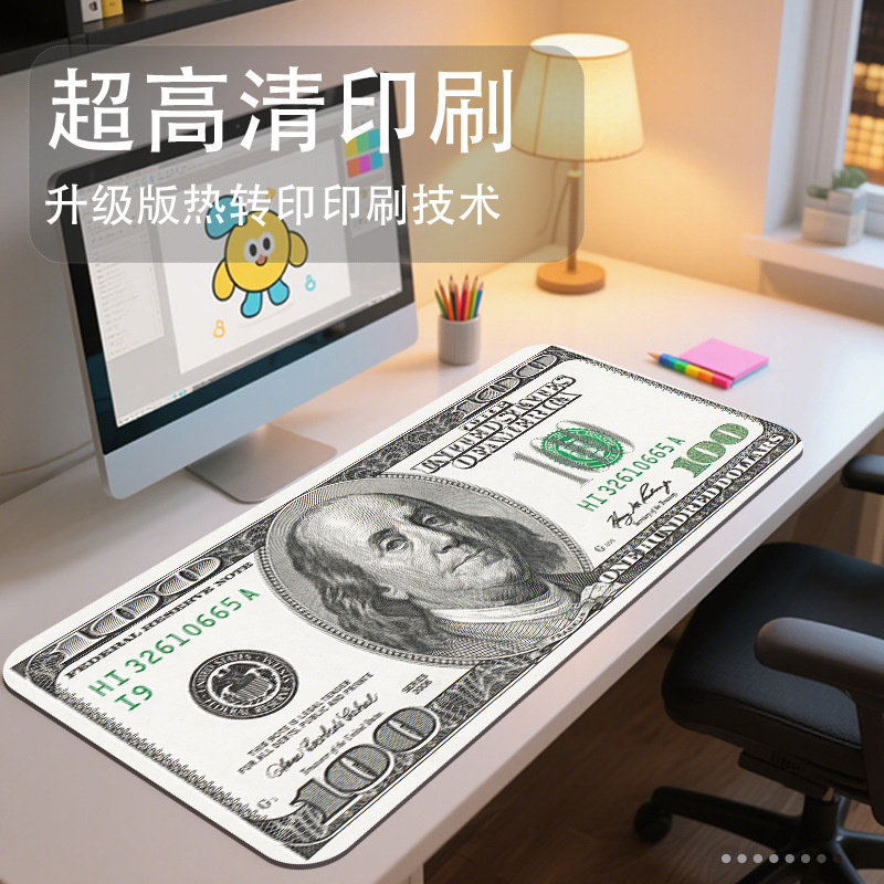 工場ホットセール超人気ドルパターンオフィスコンピュータマウスパッド厚みのあるエッジテーブルマットドロップシッピング|undefined