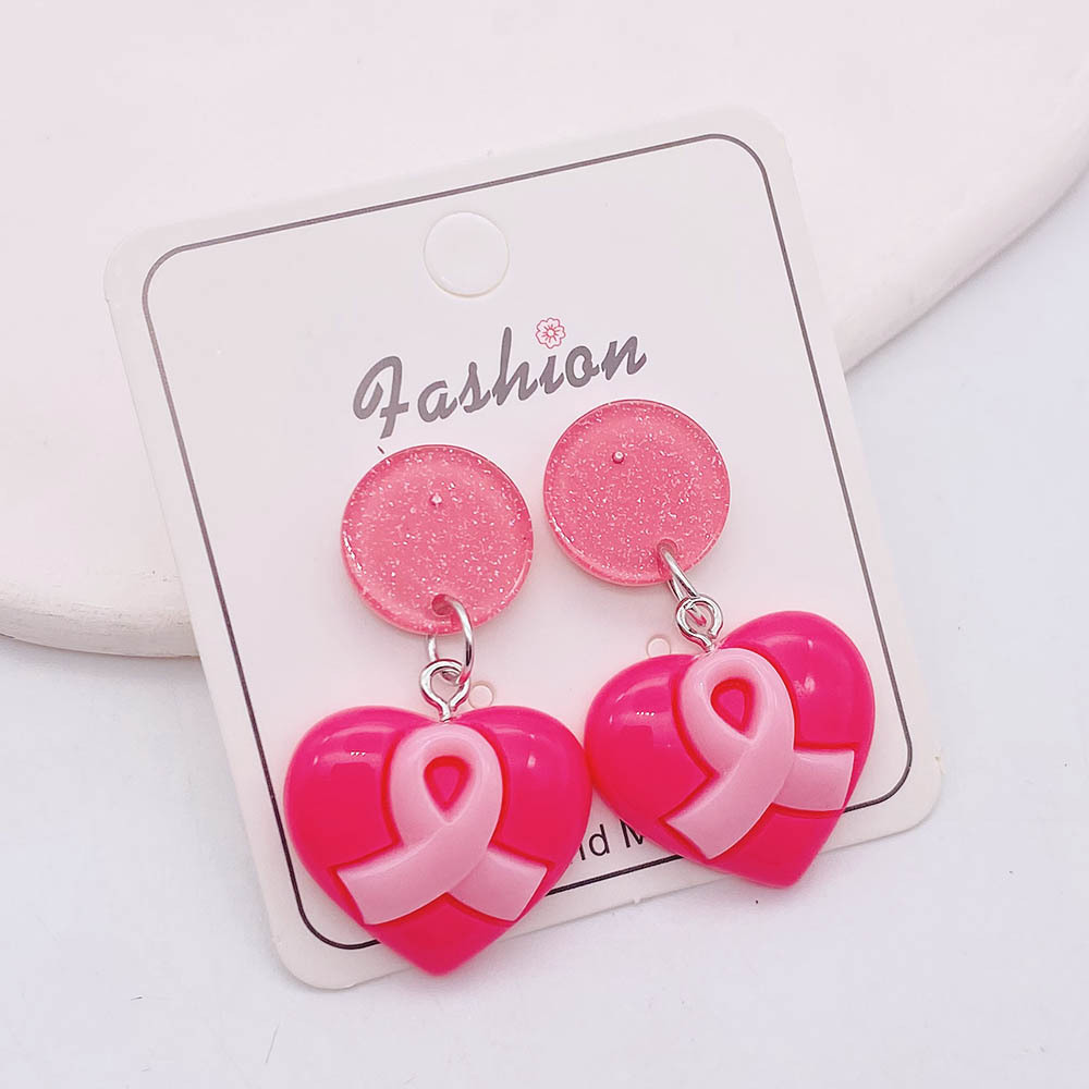 1 Pair Sweet Heart Shape Resin Drop Earrings display picture 5