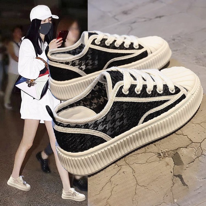 전국 패션 통기성 메쉬 화이트 신발 여성의 새로운 폭발 학생 화이트 신발 여름 여성의 2024 새로운 메쉬 신발