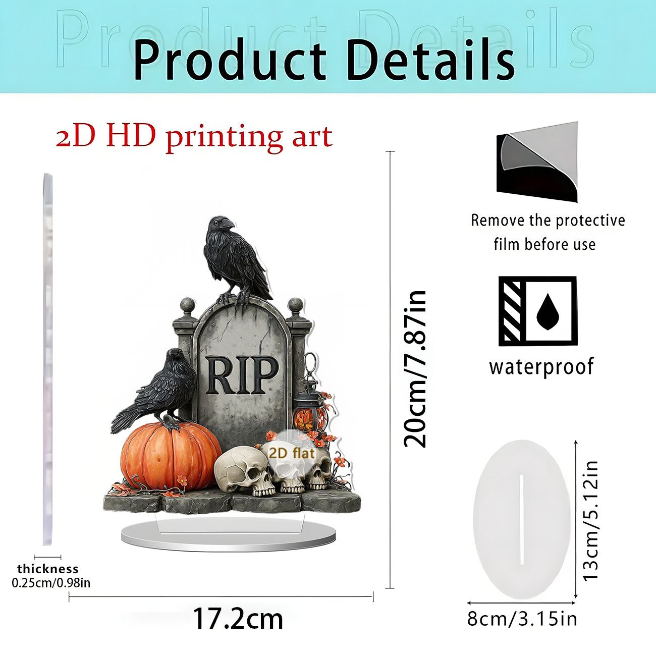 Transfronterizo Amazon Halloween Navidad Mesa Bandera Fiesta Decoración Acrílico 2D Decoración de escritorio plano Decoración