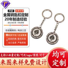定制金属旋转钥匙扣 卡通人物贴纸钥匙扣钥匙链周年庆纪念钥匙扣