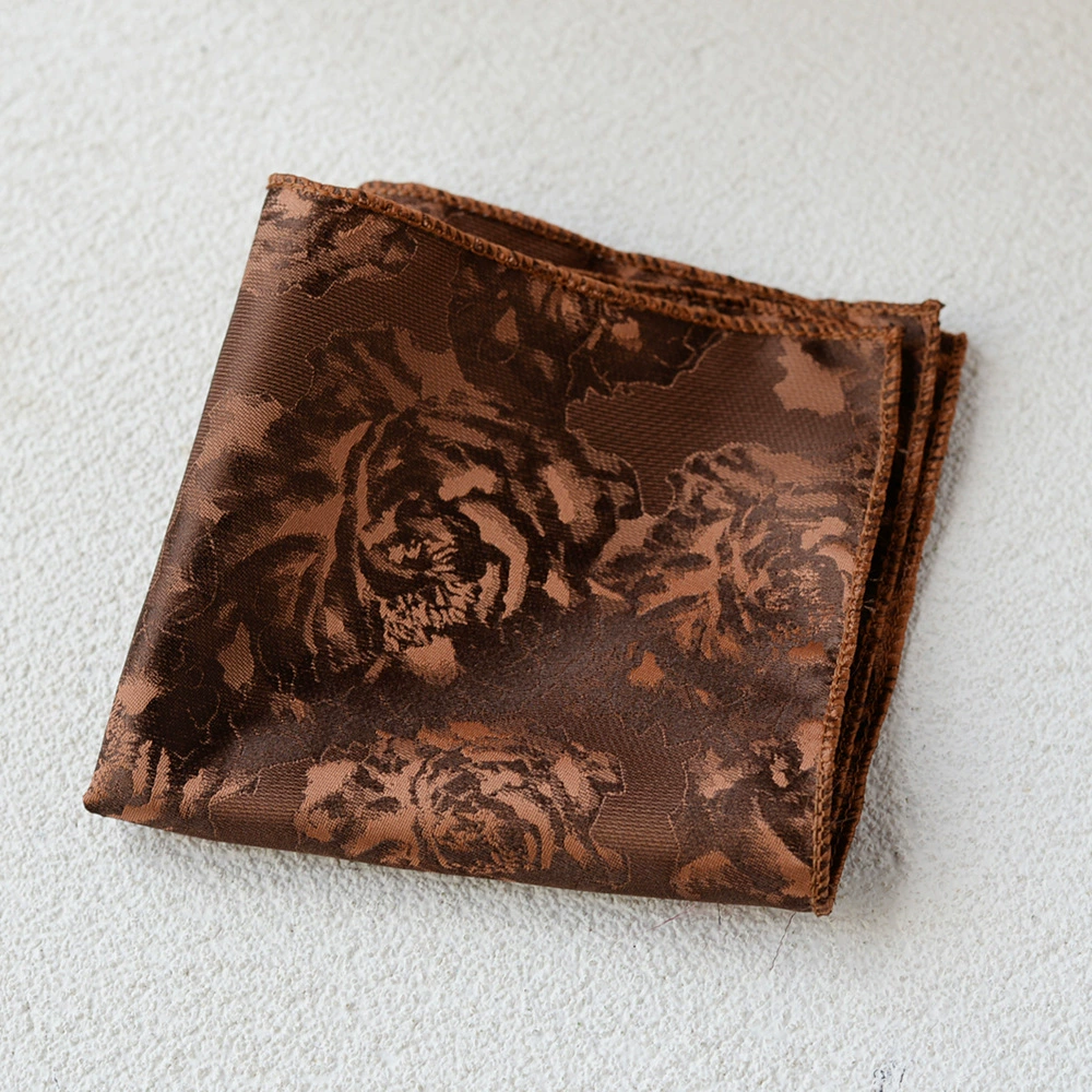 Vintage Hong Kong style floral pocket square for men’s business suit, Korean version formal accessory, chest scarf, small square scarf