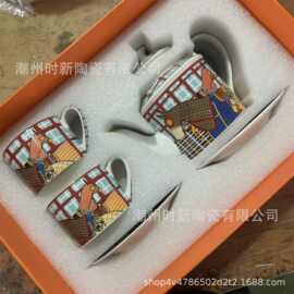 跨境骨瓷马克杯欧式描金咖啡杯碟套装下午茶杯碟大容量水杯送礼装