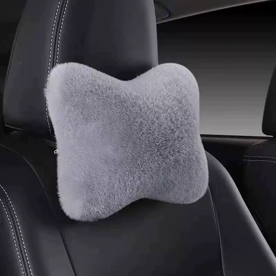 Bone Neck Pillow, Car Interior Supplies, Headrest - plush-headrest-grey-one