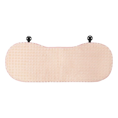 Headrest – warm car headrest women - rabbit-fur-puff-cushion-pink-rear