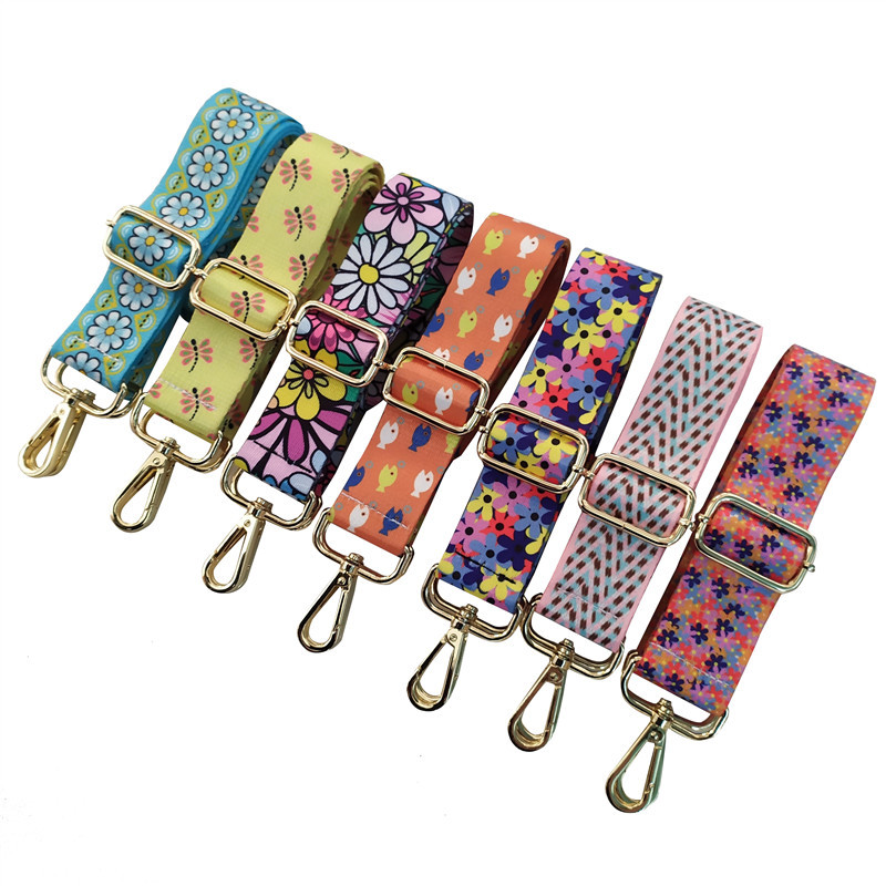 New Floral Print Wide Shoulder Strap Adjustable Shoulder Crossbody Women Bag Accessories Bag Strap Ethnic Style Color Replacement Long Strap display picture 1