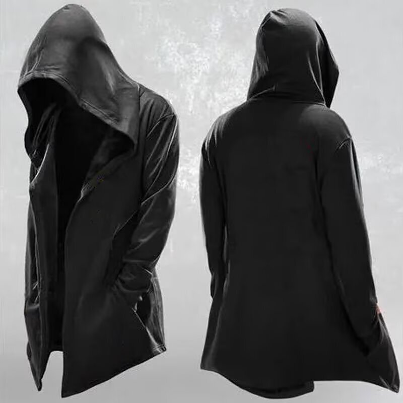 Spring and Summer Assassin Cloak Creed Windbreaker Dark Creed Sweatshirt Men's Mid-Length Wizard Hoodie Cloak Jacket