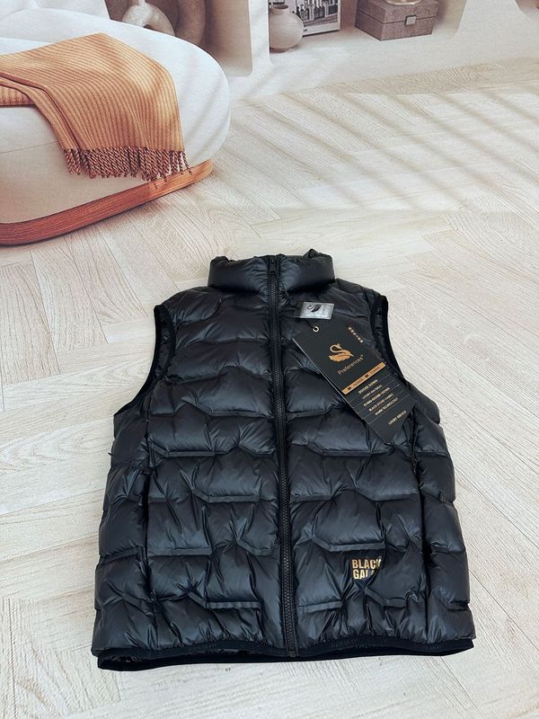 黑金90白鸭绒服女无袖马甲2025秋冬新款轻薄叠穿内搭立领情侣马夹|undefined
