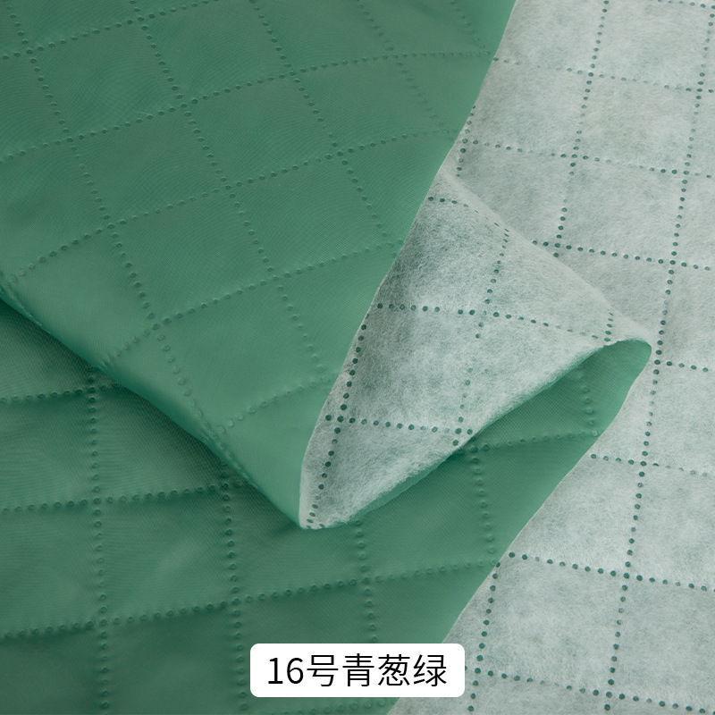 ポリエステルタフタキルティング綿の裏地ポリエステルは綿布秋冬超音波綿のコートのコートの服の裏地を挟みます。