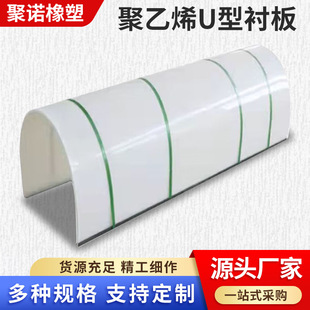 Sewage Treatment Screw Conveyor Lining Plate Shaftless Polymer Polyethylene Lining Plate Nylon U-Shaped Lining Plate Processing