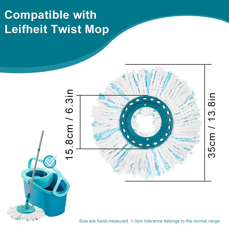 Leifheit/Leifheit 回転モップアクセサリーに適したマイクロファイバー多機能速乾交換可能なモップヘッド|undefined