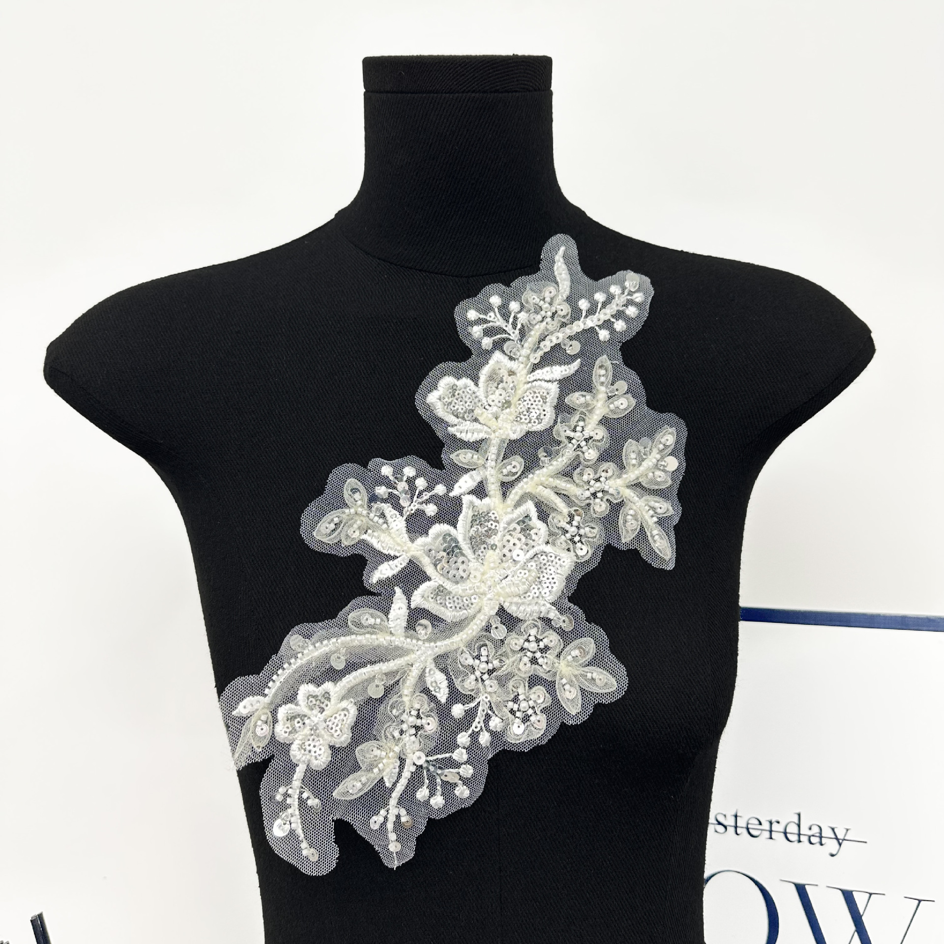 Nuevo disco de malla púrpura con vestido de tela accesorios de ropa de baile para niños bordados calcomanías accesorios de ropa image 8