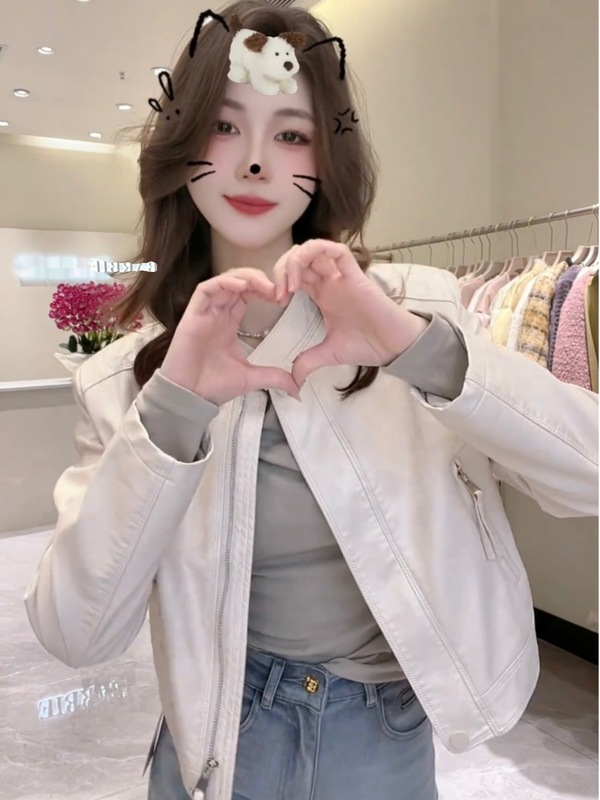 韩版高级感立领小皮衣外套女2025秋季新款小个子时尚百搭短款上衣|undefined