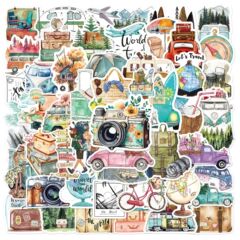 50枚の新しい屋外旅行落書きシールトランク収納ケースコップ防水フラットギターPVCシール