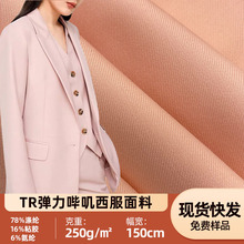现货TR弹力哔叽面料西服工作服套装时装面料斜纹3/3斜弹力布批发