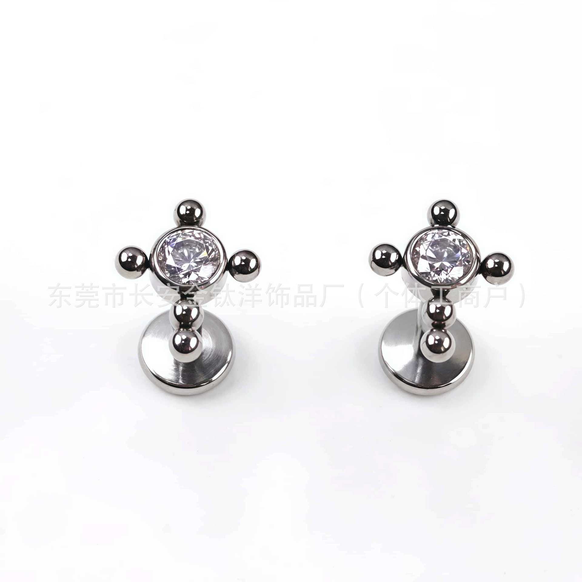 Labret piercing jewelry detail image