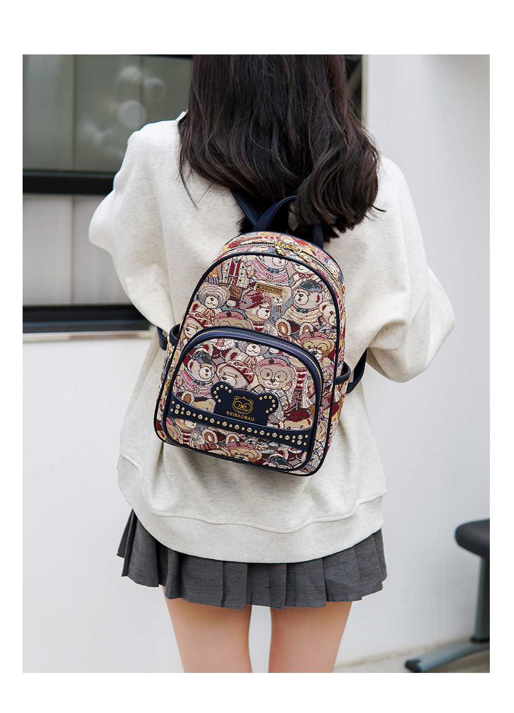 backpack women 2024 new fashion women's bag niche canvas bag casual small schoolbag_voghion.com