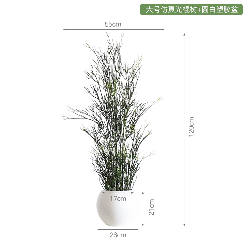 Chậu nhựa trắng tròn cây độc thân mô phỏng lớn