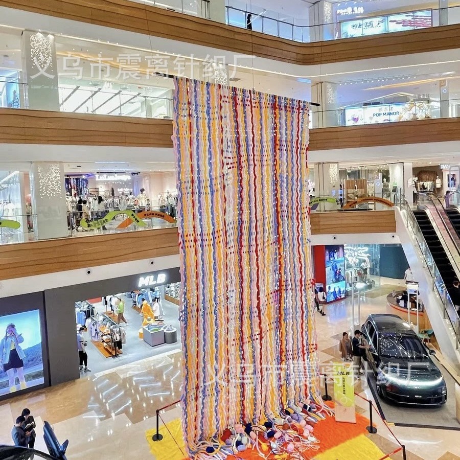 Decoración de borla de boda DIY bebé anti-colisión cortina colgante boda al aire libre elementos multicolores diseño al aire libre sala de bodas línea gruesa