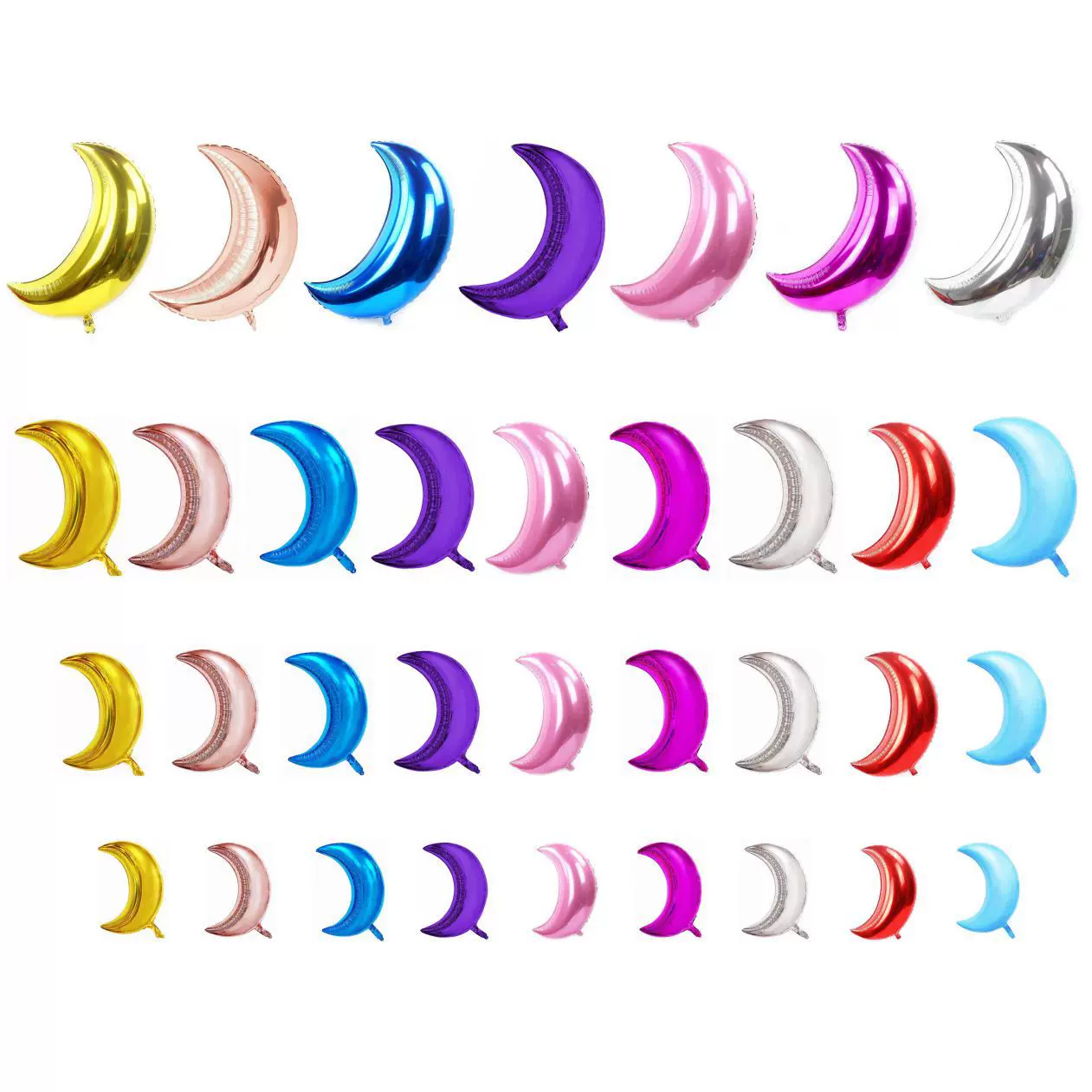 10寸18寸28寸36寸月亮气球瘦版月亮造型铝膜气球月牙弯月铝箔汽球