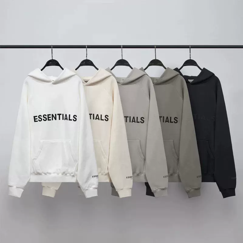 跨境热采ESSENTIALS潮牌男女复线硅胶字母情侣款宽松连帽卫衣批发