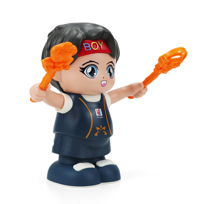 Control de voz eléctrico acrobacias de inducción tumble niño pequeño música iluminación dibujos animados niña muñeca juguetes de puzzle para niños