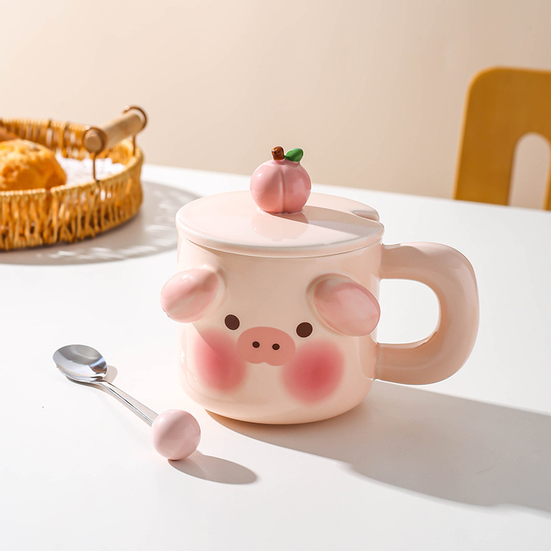 Creativo Super lindo súper lindo de dibujos animados Taza de cerámica regalo del hogar taza de café taza de agua taza de desayuno pareja taza