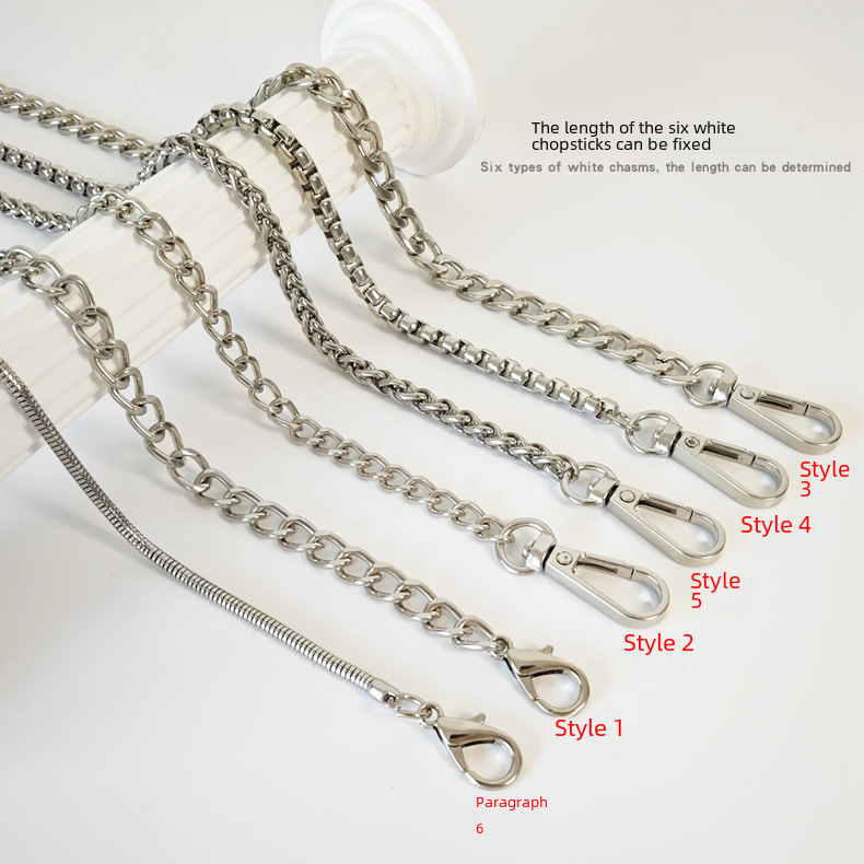 In stock wholesale luggage hardware accessories chain bag chain elegant DIY woven shoulder strap bag with metal bag chain