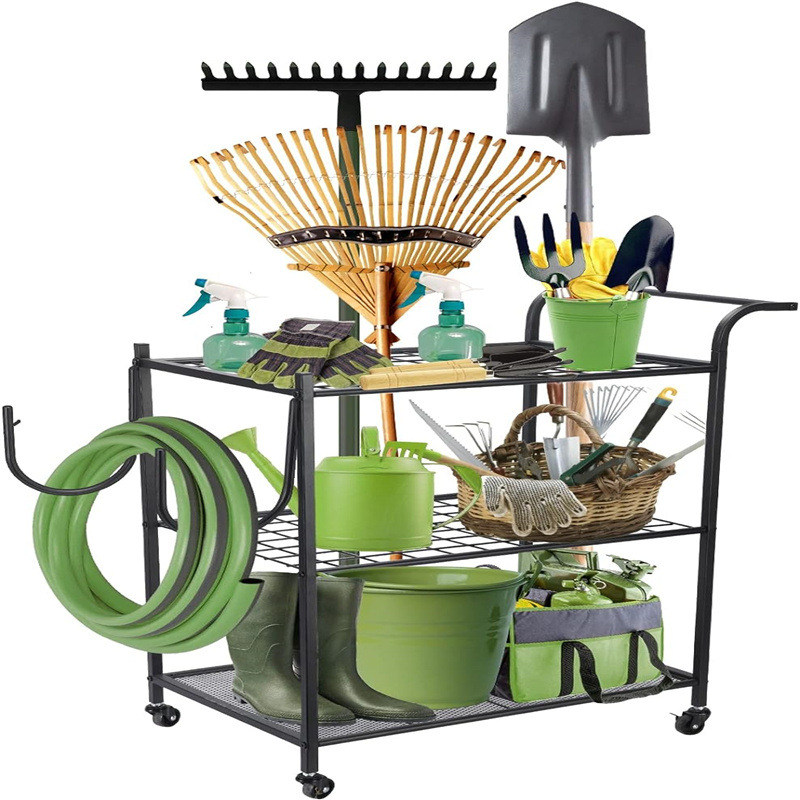 Garden tool storage rack with wheels Power tool storage box Tool…