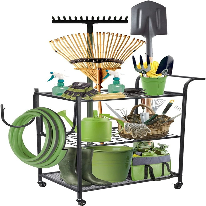 Garden tool storage rack with wheels Power tool storage box Tool bracket Organizing storage rack storage rack
