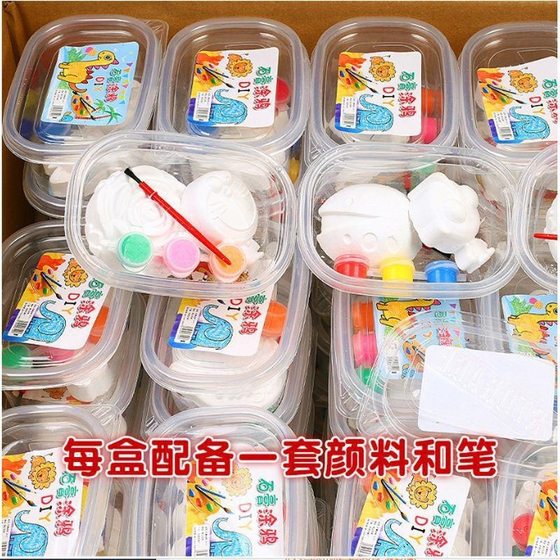 Gypsum Doll Pigment Full Set Stall with Color Plate White Embryo Shihao hellokitty Handbag White Embryo Coloring