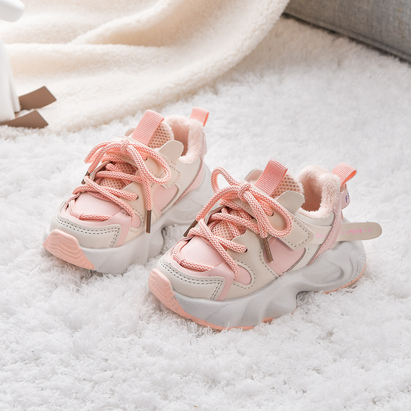 Zapatos de invierno para bebés, calentamiento de terciopelo, zapatos de algodón, 21 - 30 yardas, zapatos para niños pequeños, zapatos deportivos para niños y niñas