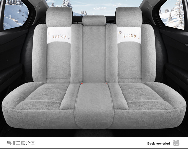 New All-Inclusive Car Seat Cushion Linen Breathable Cartoon Bear Four-Season Universal Car Seat Cushion Wear-Resistant Car Seat Cover
