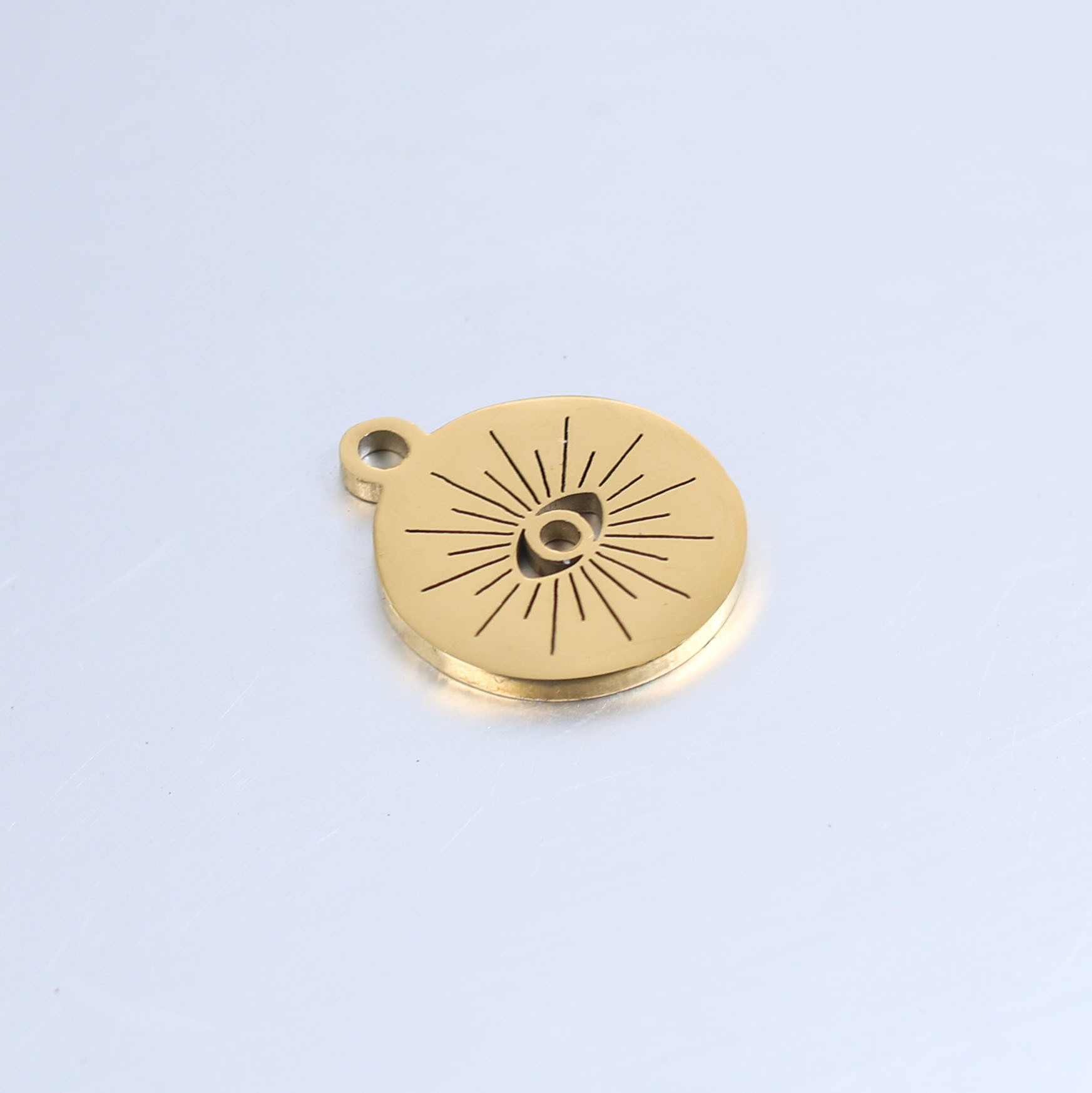 5 teile/los Edelstahl Spiegel Rund Höhlte Teufel Auge Anhänger Charms Für DIY Halskette Armbänder Schmuck Machen – Detail 4