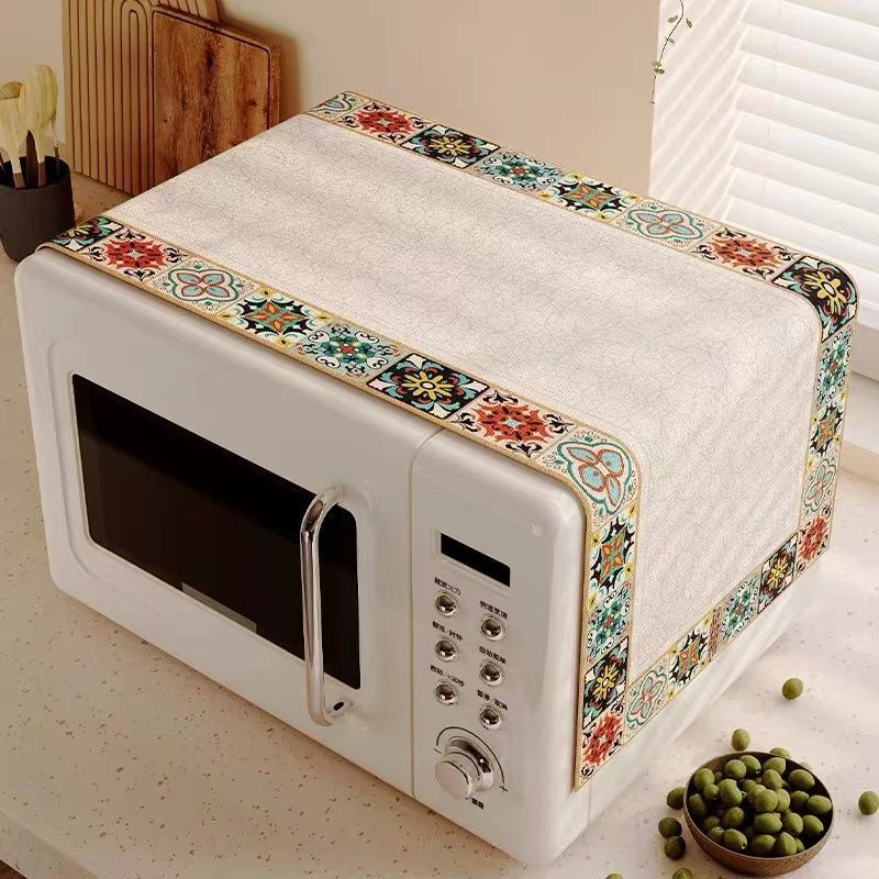 Cocina especial horno cubierta tela de microondas resistente al desgaste a prueba de polvo almohadilla decorativa refrigerador ligera de lujo toalla de cubierta impermeable a prueba de aceite de alta calidad image 2