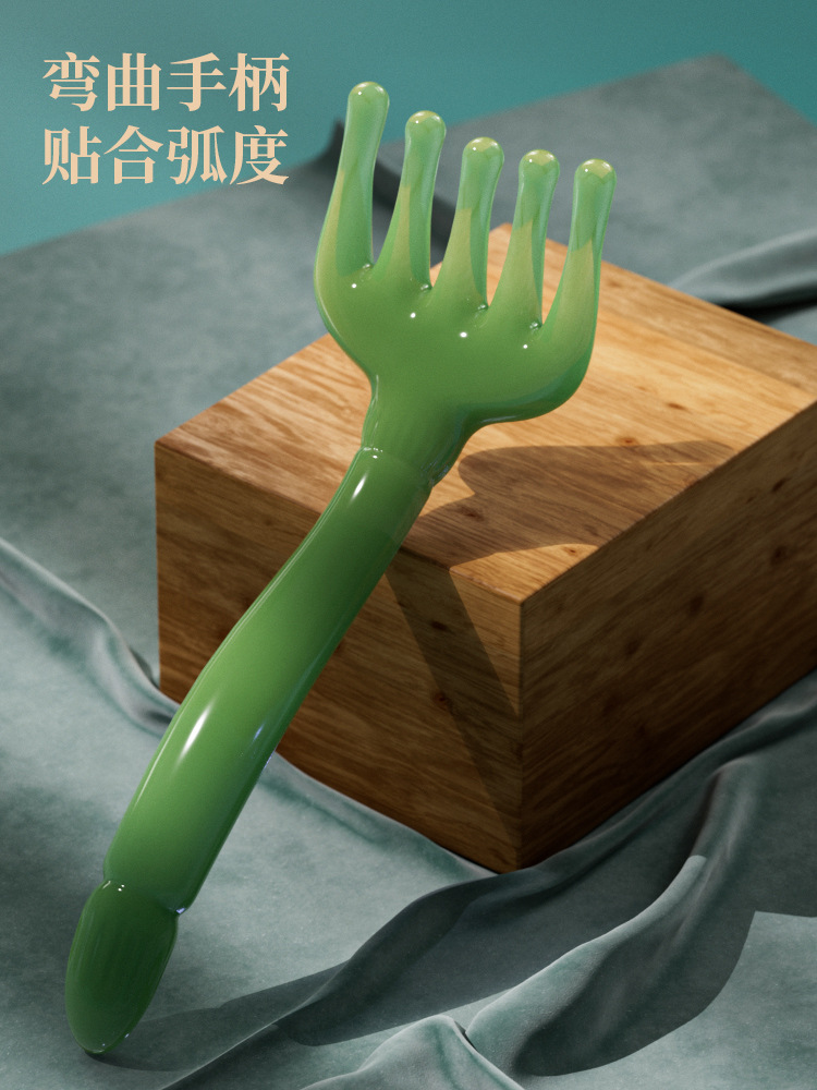 Masajeador de cabeza de cinco garras masaje peine herramienta de terapia capilar resina tendón dragado Meridian rascarse cuero cabelludo descompresión artefacto