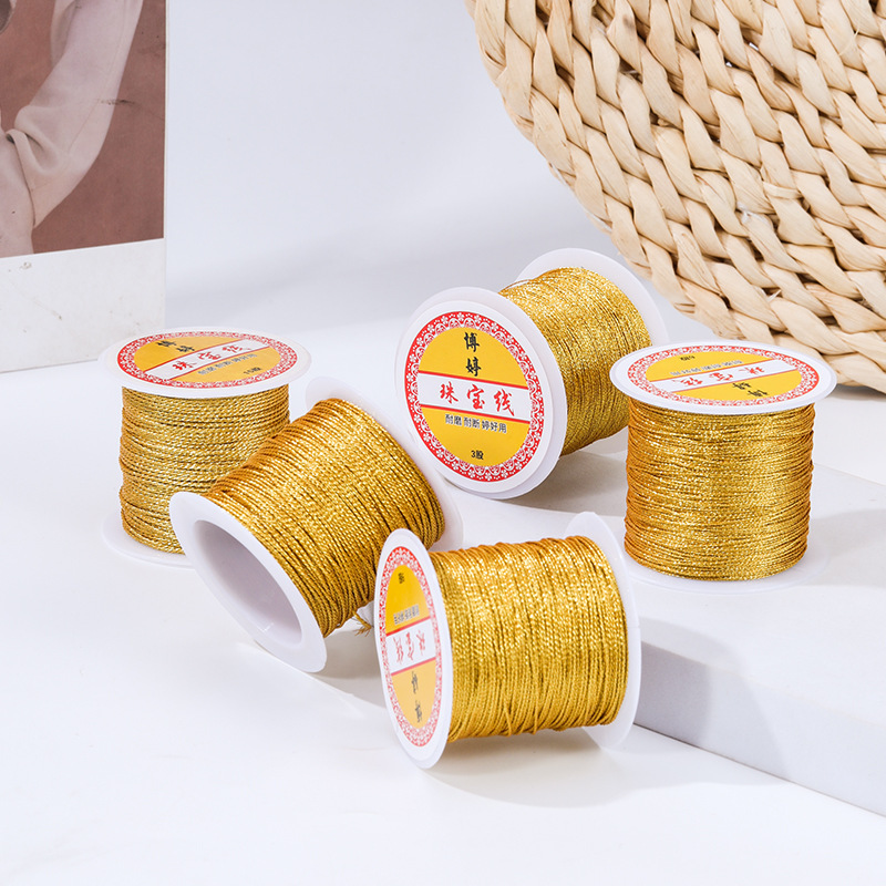 金銀糸 DIY ジュエリー編み糸金銀ブレスレット巻きネックレスタグラインタワーワイヤー|undefined